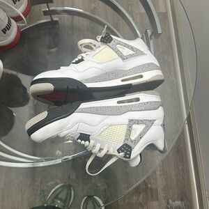 Jordan Men’s White and Cement Grey Athletic Shoes